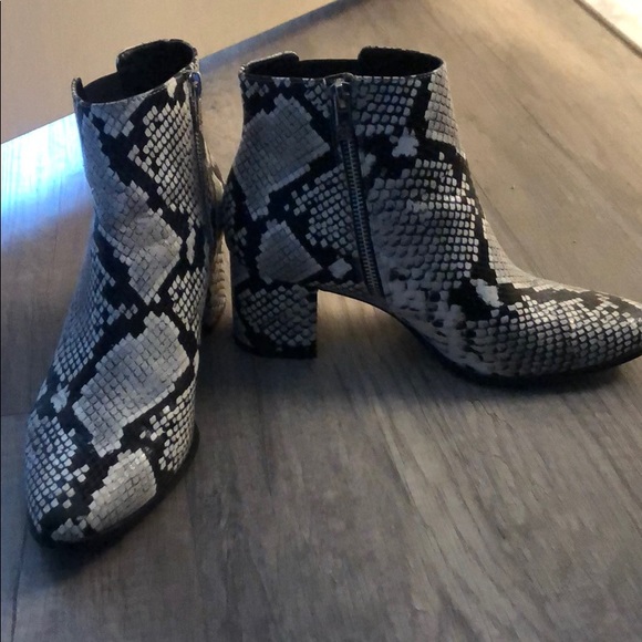 calvin klein snakeskin booties
